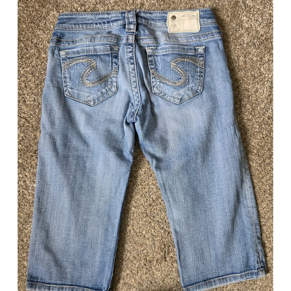 Silver Jeans Co Tuesday Bermuda‎ Denim Womens 26 Light Wash Low Rise Distressed